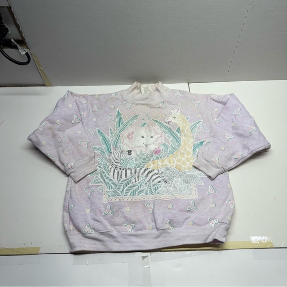 Other - Vintage Safari Zoo Pastel Girls Graphic Crewneck Sweatshirt